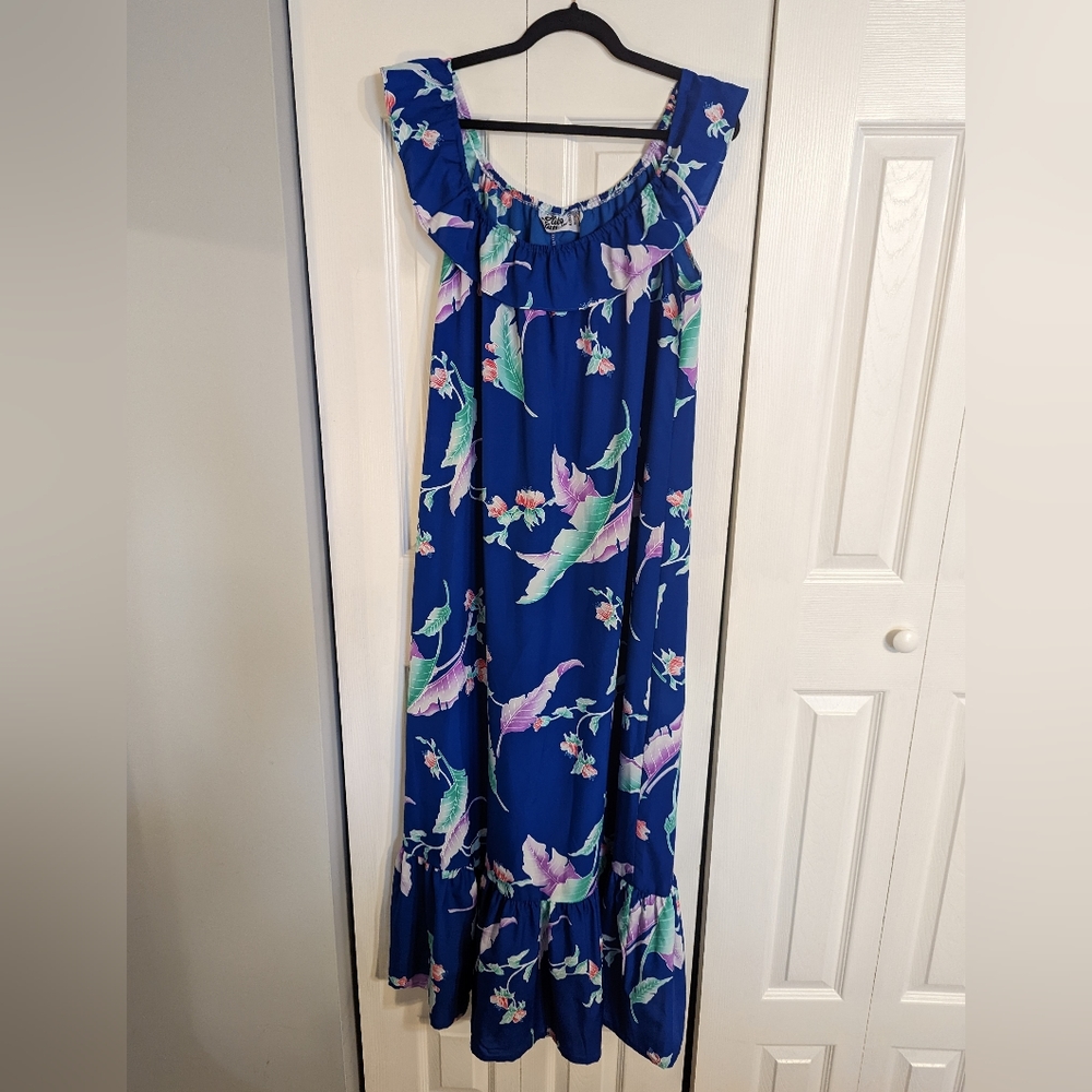 Vintage Hilo Hattie Floral Maxi Dress